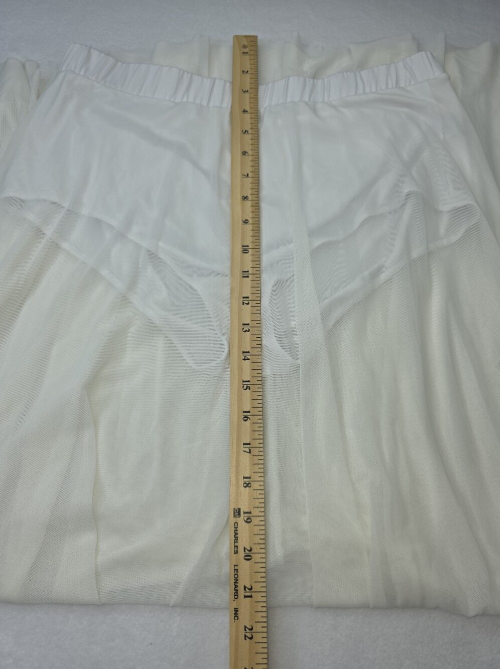 FTF 1 White Mesh Elastic Waist Sheer Skirt W/Panty CX-3898 - Picture 8 of 9